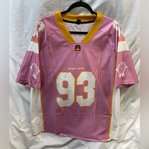 ROMWE Pink and Yellow Wild Soul football Jersey unisex sz xxl